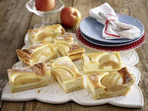 Birnen-Quark-Kuchen vom Blech: Zutatenübersicht und Arbeitsschritte