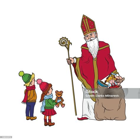Bischof Nikolaus mit Kindern, Symbol Schutzpatron