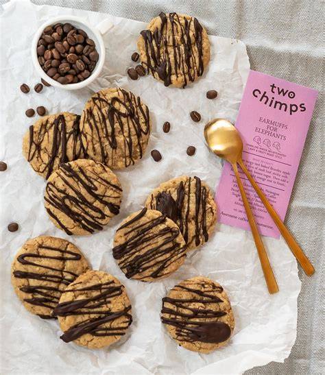 Biscuits with coffee beans and chocolate