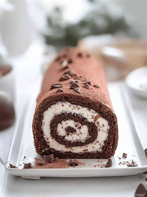Biskuitrolle als Dessert mit verschiedenen Füllungen