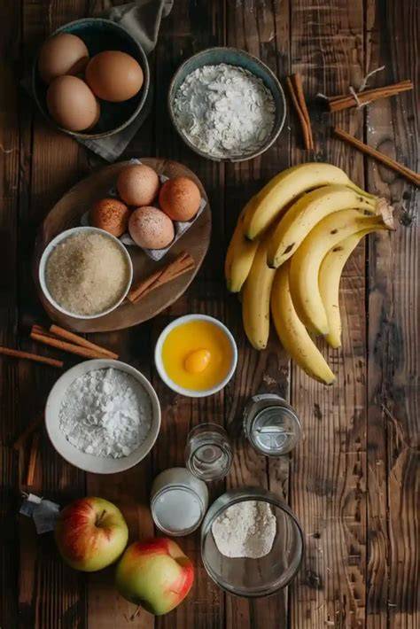 Biskuitteig mit Bananen und Apfelmus als natürliche Süße