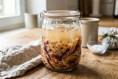 Bläschenbildung und Verfärbung im fermentierenden Glas