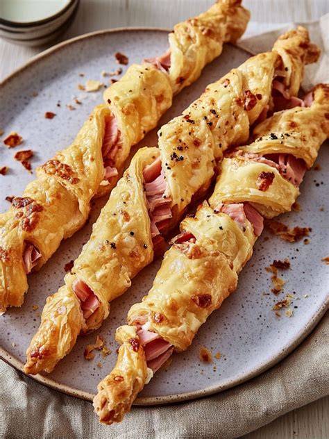 Blätterteig Erdbeerstangen mit Frischkäse und Erdbeermarmelade