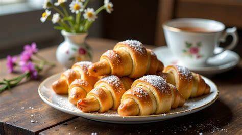 Blätterteig Kipferl mit Marmelade