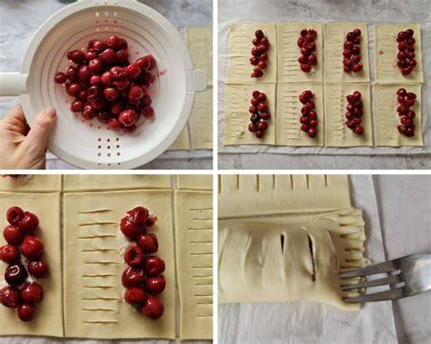 Blätterteig Kirschtaschen auf Blech