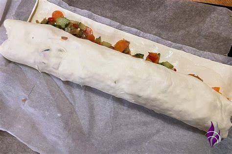 Blätterteig ausgerollt mit Ausstechern und Hagelzucker