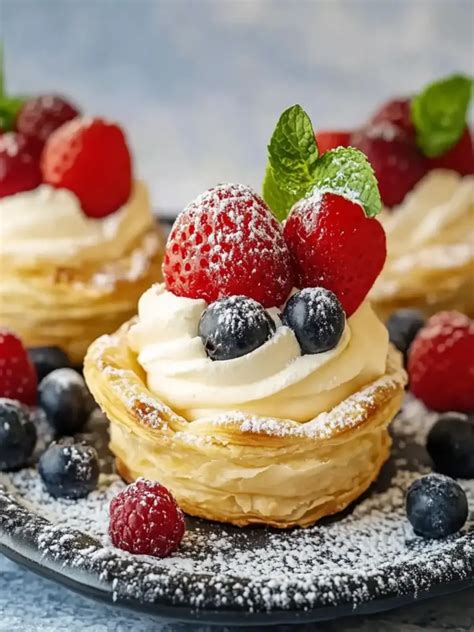 Blätterteigtörtchen mit Vanillecreme