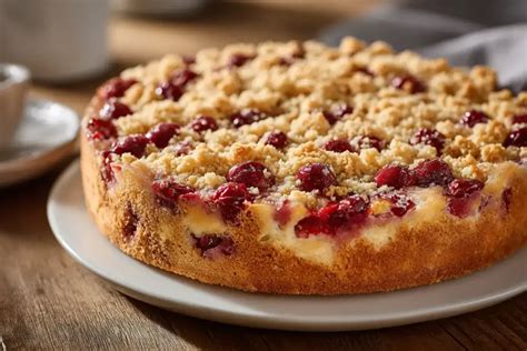 Blaubeer-Kastenkuchen mit knusprigen Streuseln auf rustikalem Holztisch