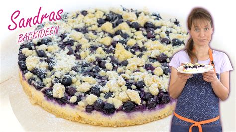 Blaubeer-Quark-Kuchen mit Streuseln