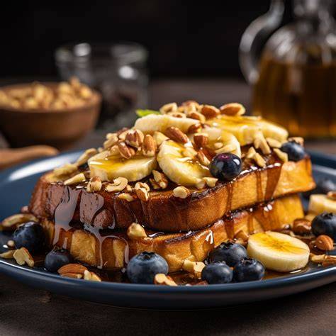 Blaubeeren und Bananenscheiben als Tortenfüllung