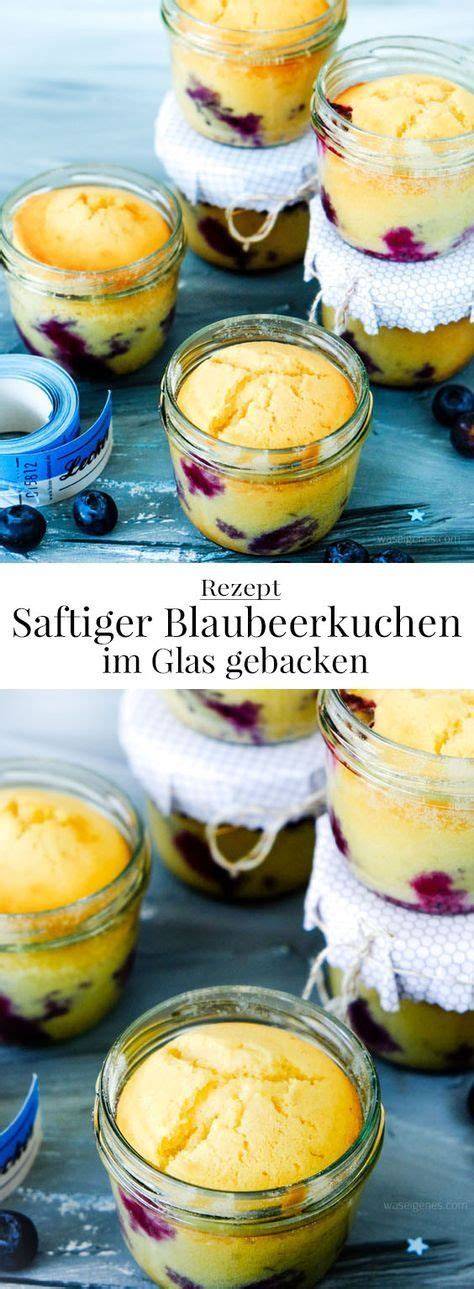 Blaubeerkuchen im Glas mit Vanillefrosting