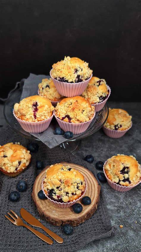 Blaubeermuffins mit Streuseln