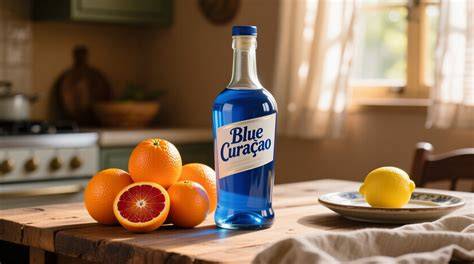 Blauer Blue Curaçao Guss wird vorsichtig aufgegossen