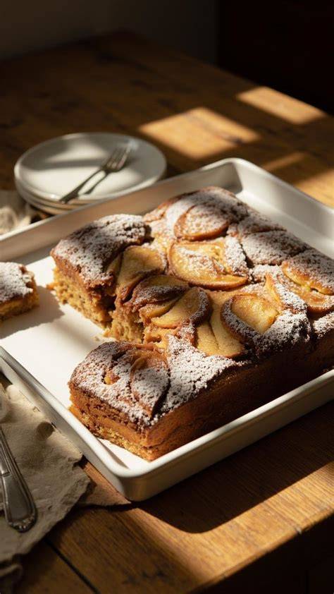 Blechkuchen am Esstisch