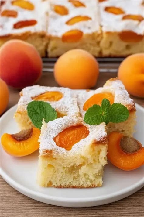 Blechkuchen mit Marillen frisch gebacken