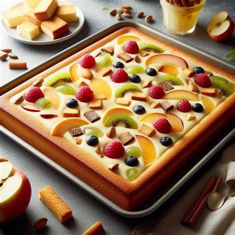 Blechkuchen mit frischen Früchten