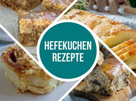 Blick auf verschiedene Hefekuchen aus Norddeutschland