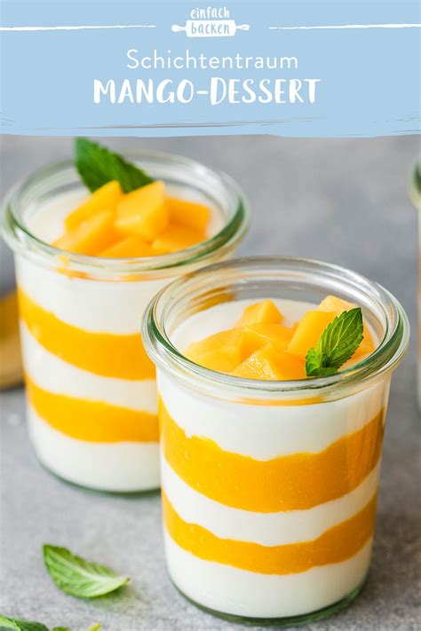 Blitz-Dessert mit Joghurt und Mangopüree im Glas