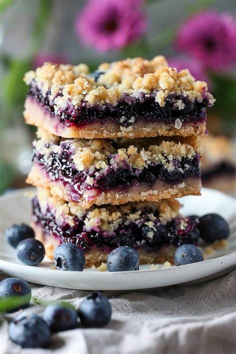 Blueberry Crumble Bars frisch gebacken