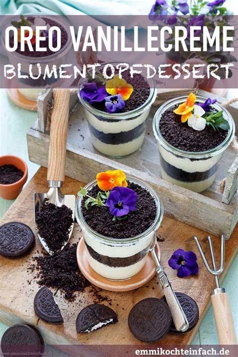 Blumentopf Dessert mit Oreo‑