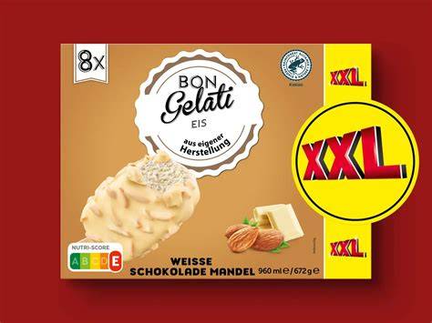 Bon Gelati Eis-Becher Weiße Schokolade Mandel