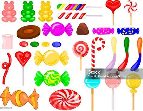 Bonbons in verschiedenen Verpackungen und Deko