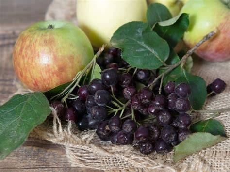 Braeburn-Äpfel auf einem Holztisch