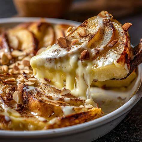 Bratapfel Quarkkuchen mit Zimt und Mandeln