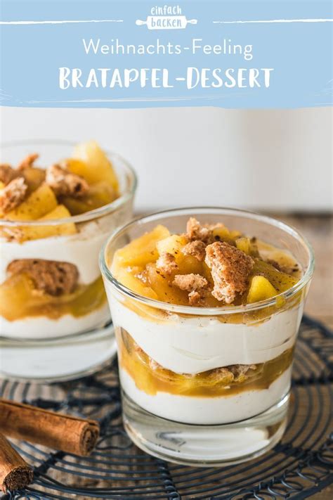 Bratapfel-Dessert im Glas mit Granola