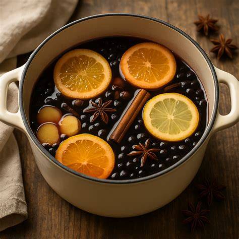 Bratapfel-Marmelade im Topf mit Gewürzen