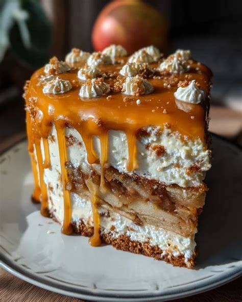 Bratapfeltorte mit Zimtsternen und Puderzucker