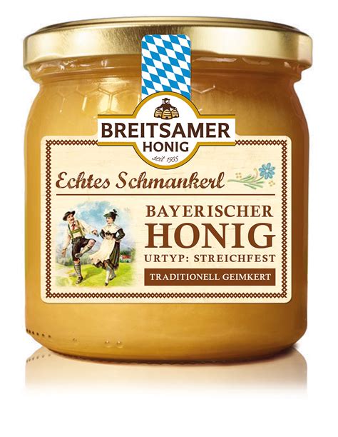 Breitsamer Honig Glas auf Holzbrett