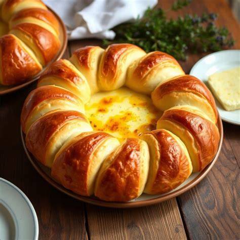 Brioche-Käse-Kranz im Knusperkorb