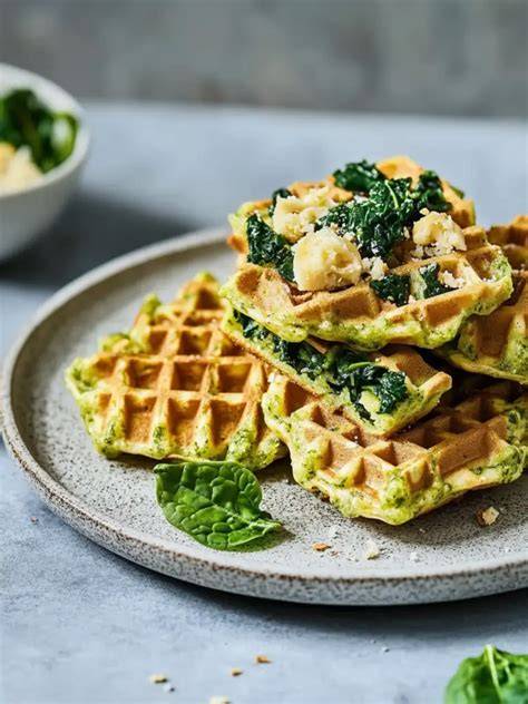 Brokkoli Waffeln auf einem Kindergeburtstagstisch als gesunder Snack