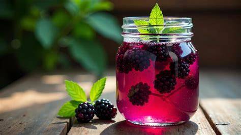 Brombeeren in Einmachgläsern