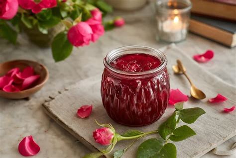 Brot mit Rosenmarmelade
