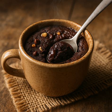 Brownie in Tasse und Schokokuchen-Scheibe