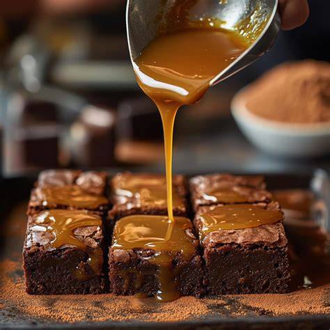 Brownie mit Karamell-Cornflakes Topping