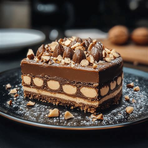 Brownie-Würfel mit Nussdeko