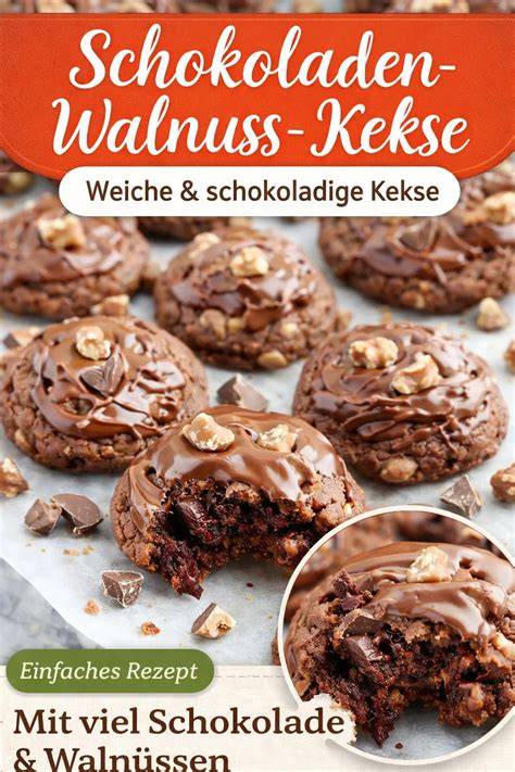 Brownie-artige Schoko Cookies mit großen Schokoladenstücken
