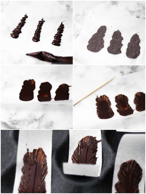 Brush Strokes Dekoration aus Schokolade