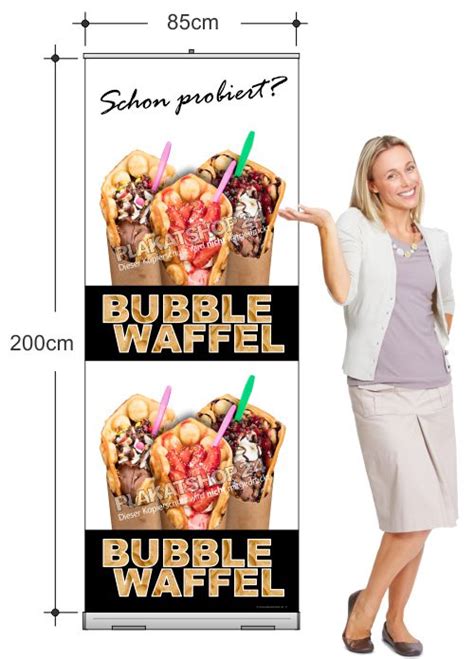 Bubble Waffel Pop‑up Stand mit Rollup Banner