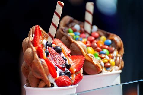 Bubble Waffel mit Toppings