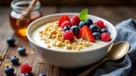Bunte Dessertschale: Quark, Beeren, ein paar Nüsse - geeignet bei Schwangerschaftsdiabetes