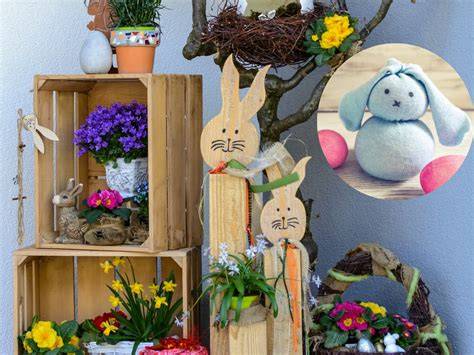 Bunte Osterdeko mit selbstgebackenen Keksen