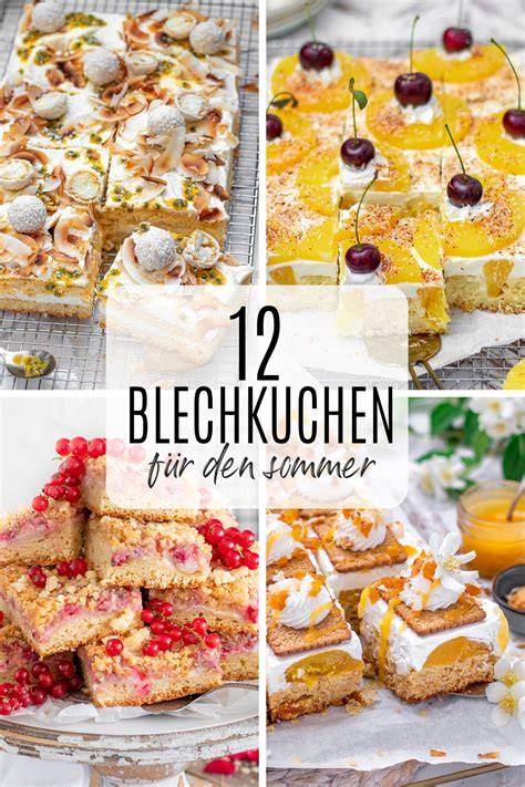 Bunte Sammlung an Blechkuchen für den Sommer