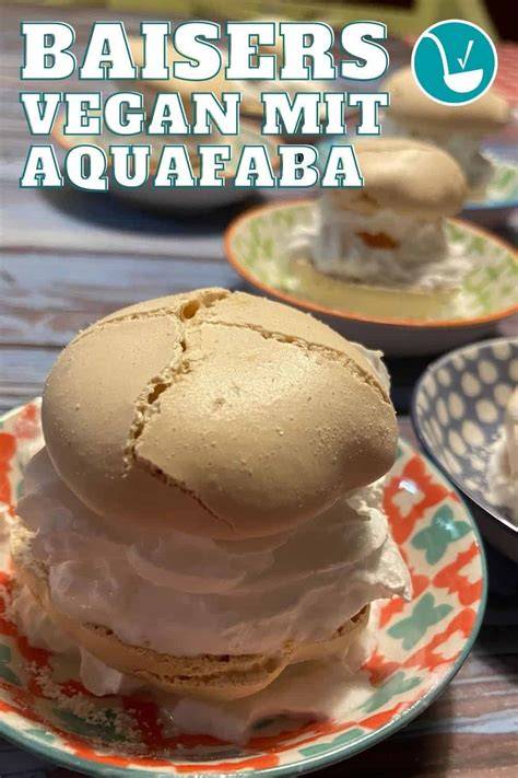 Bunte vegane Baisers aus Aquafaba
