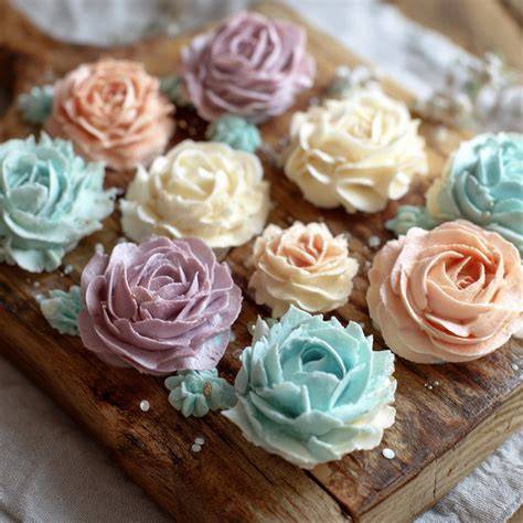 Buttercream-Blumen gespritzt