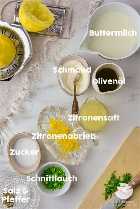 Buttermilch und Zitronen als Zutaten