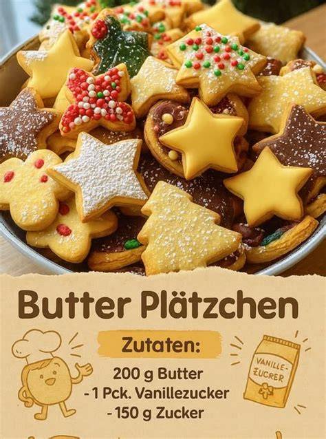 Butterplätzchen Zutaten als Infografik